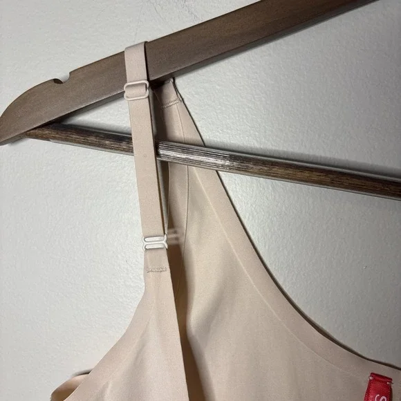 SPANX Thinstincts Open Bust Mid Thigh Bodysuit Shapewear Beige Medium M - Picture 6 of 6